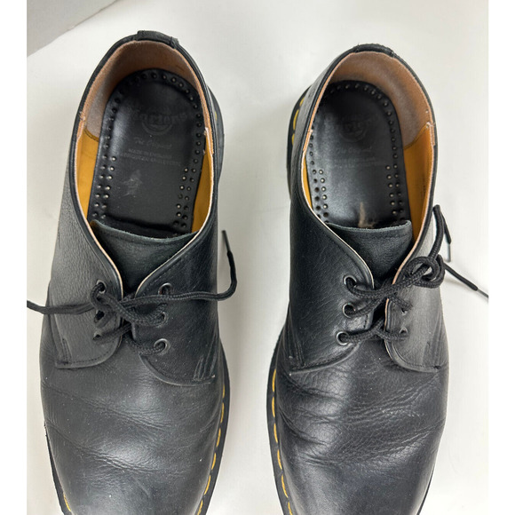 Dr. Martens Leather Round Toe Lace Up Oxford Dress Shoes Black 1A89 Men's Size 9 - Picture 4 of 12